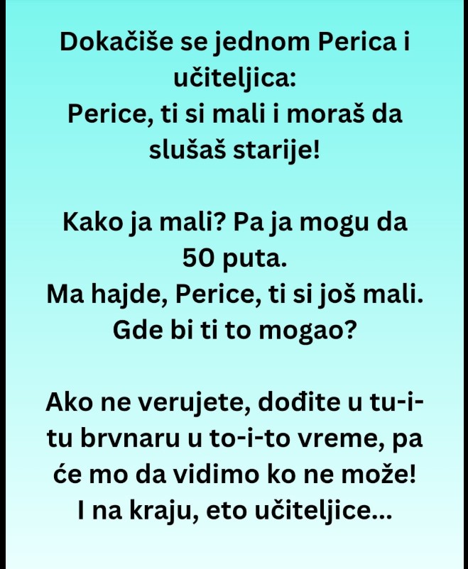 Najduhovitiji i najneviniji vicevi o Perici: Klasika školskih klupa