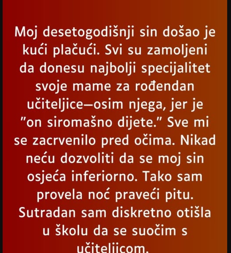 Moj desetogodišnji sin došao je kući plačući…”