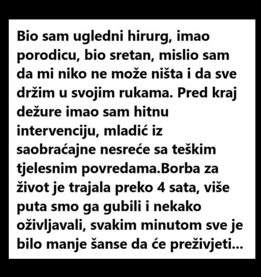 Priča jednog lekara: “Tog dana sam izgubio sina – i deo sebe”