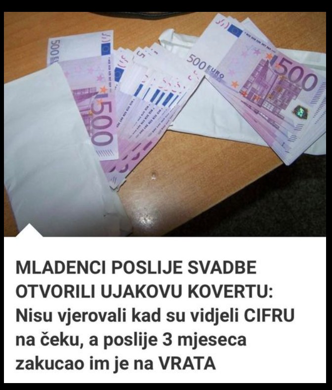 Neobična situacija nakon vjenčanja: Ček iznenađenja i promjena mišljenja