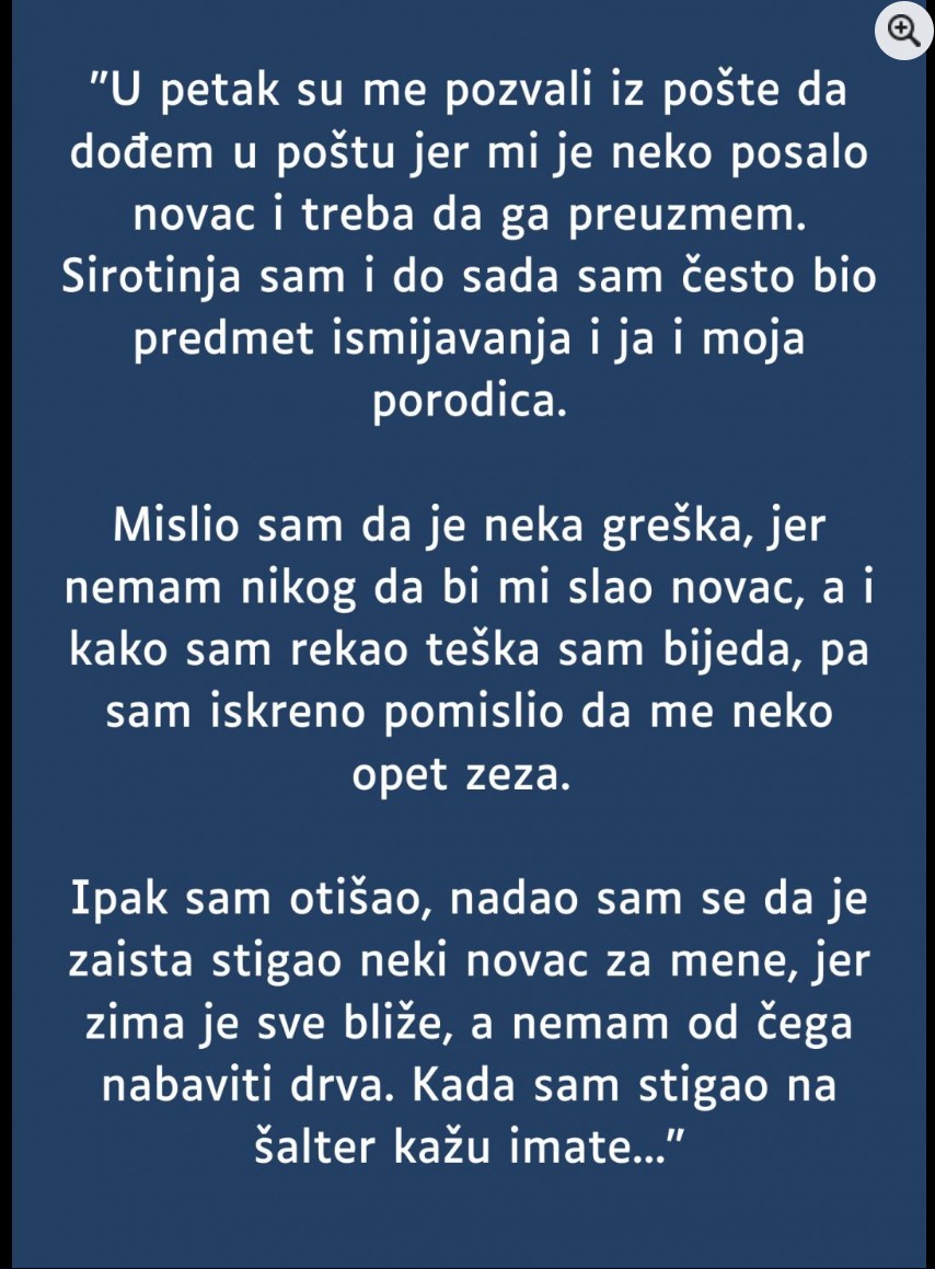 “U petak su me pozvali iz pošte…”