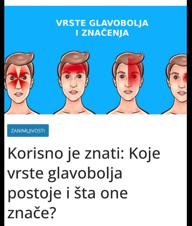 Šta vaša glavobolja govori o zdravlju?