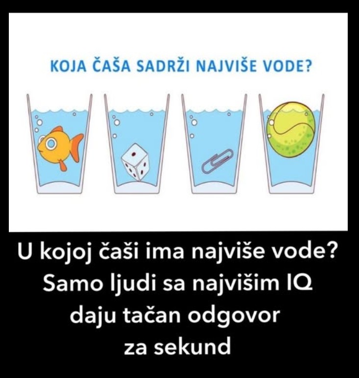 Mozgalica: U kojoj čaši se nalazi najviše vode?