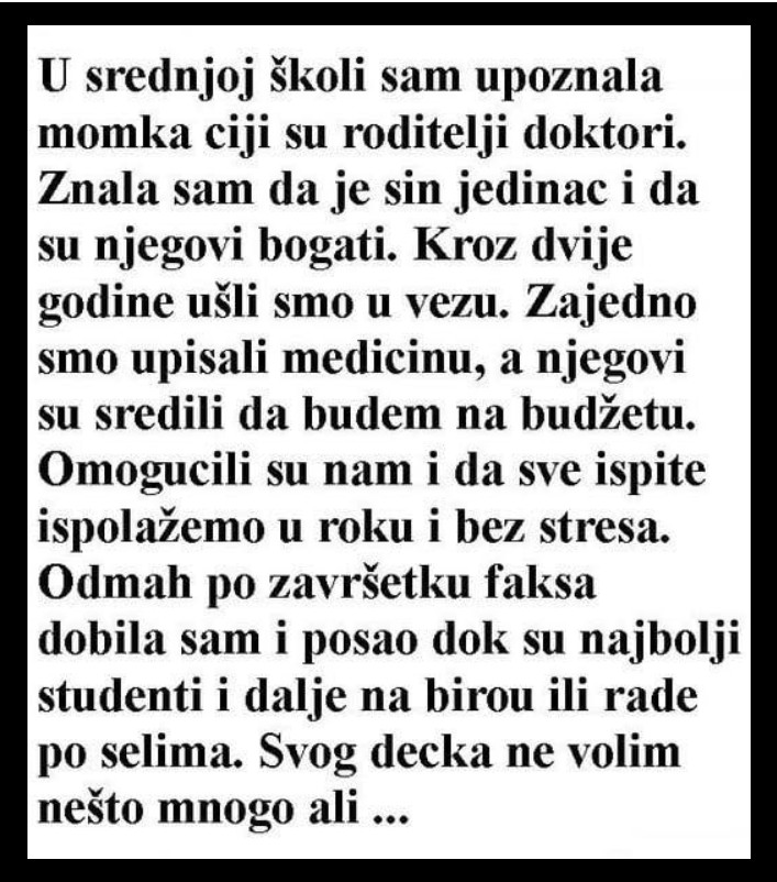 U srednjoj školi upoznala sam