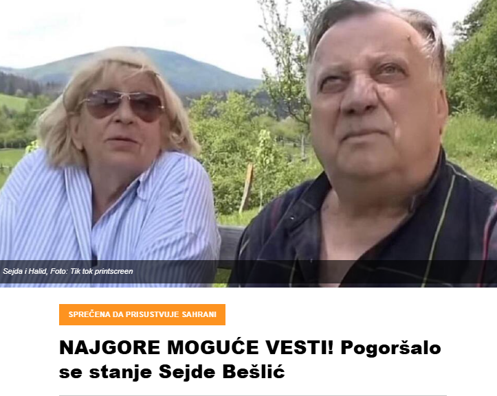 NAJGORE MOGUĆE VESTI! Pogoršalo se stanje Sejde Bešlić