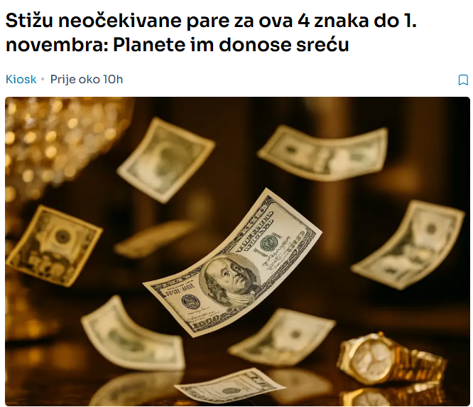 Stižu neočekivane pare za ova 4 znaka do 1. novembra: Planete im donose sreću