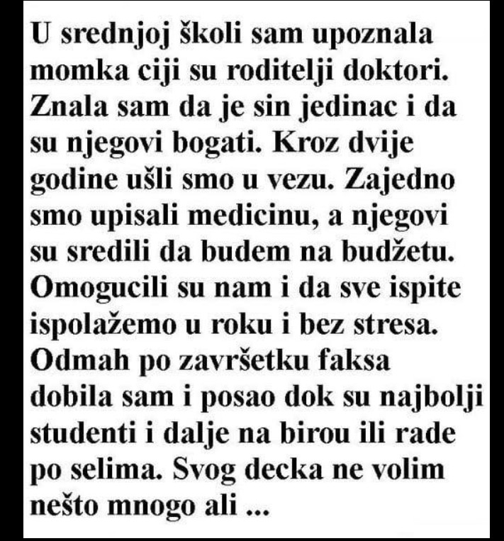 U srednjoj školi upoznala sam