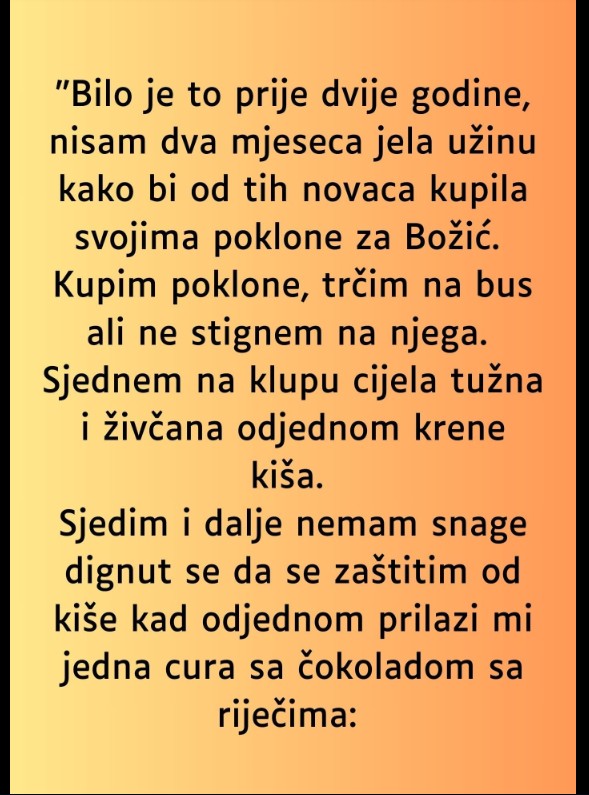 Prije dvije godine nisam jela užinu dva mjeseca kako bih uspjela kupiti poklone za svoje najbliže za Božić.