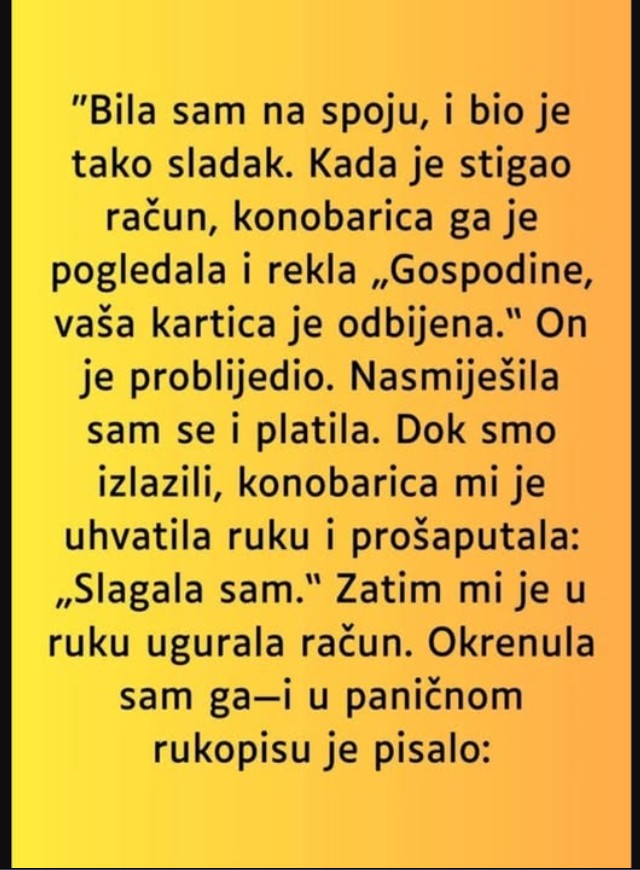 “Bila sam na spoju, i bio je tako sladak…”
