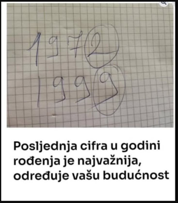 Posljednja šifra u godini rođenja je najvažnija, određuje vašu budućnost