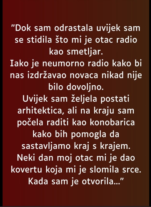Priča koja inspiriše: Otac smetljar tajno štedio godinama da bi školovao ćerku