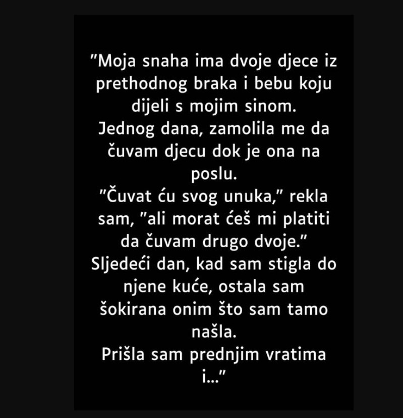 “Moja snaha ima dvoje djece iz prethodnog braka…”