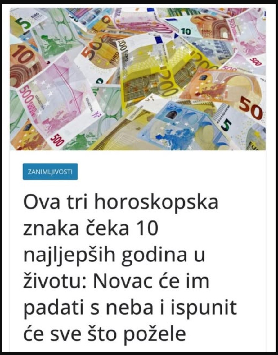 Ova 3 znaka čeka 10 NAJLEPŠIH GODINA U ŽIVOTU: Novac će im padati sa neba i ispuniće SVE ŠTO POŽELE