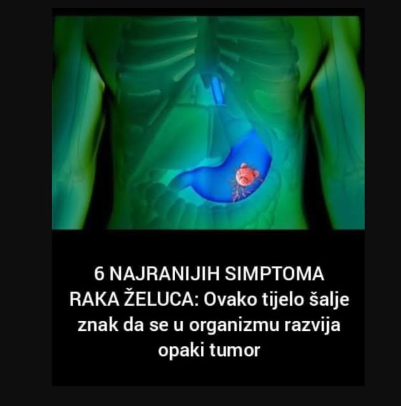 6 NAJRANIJIH SIMPTOMA RAKA ŽELUCA: Ovako tijelo šalje znak da se u organizmu razvija opaki tumor!