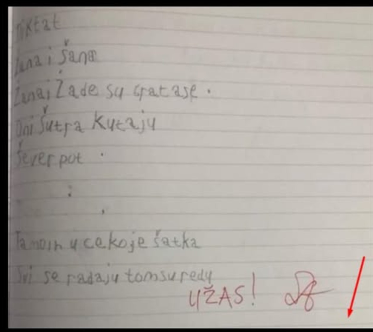 MOJE DIJETE JE U SUZAMA DOŠLO IZ ŠKOLE, UČITELJICA NA ZADAĆU NAPISALA UŽAS: A onda sam ja ispod njene ocjene OVO NAPISALA, da li sam pretjerala?