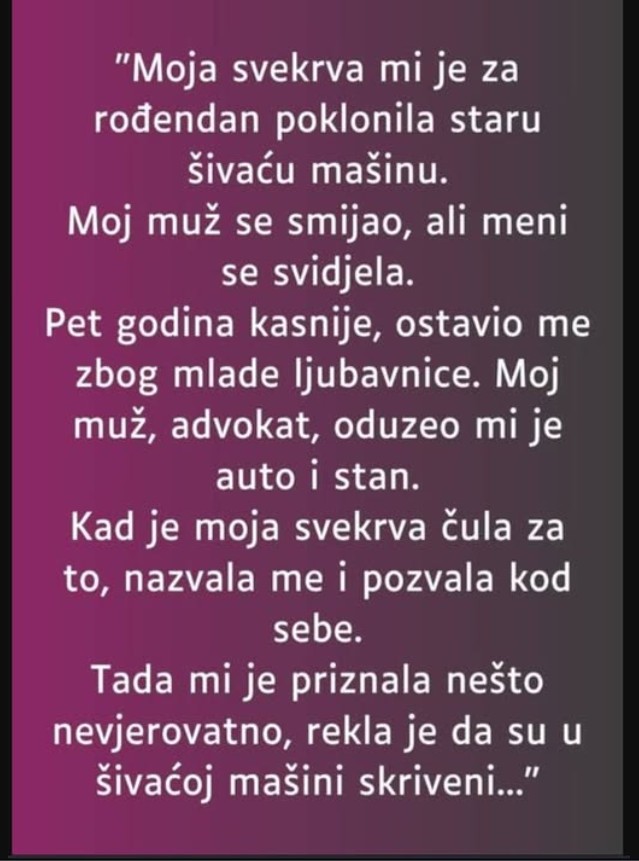 “Svekrva mi je za rođendan poklonila staru šivaću mašinu”