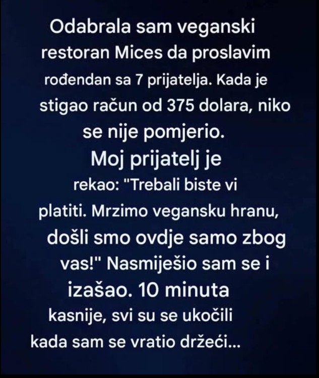 „Rođendanska večera koja me naučila važnoj lekciji o poštovanju i prijateljstvu“