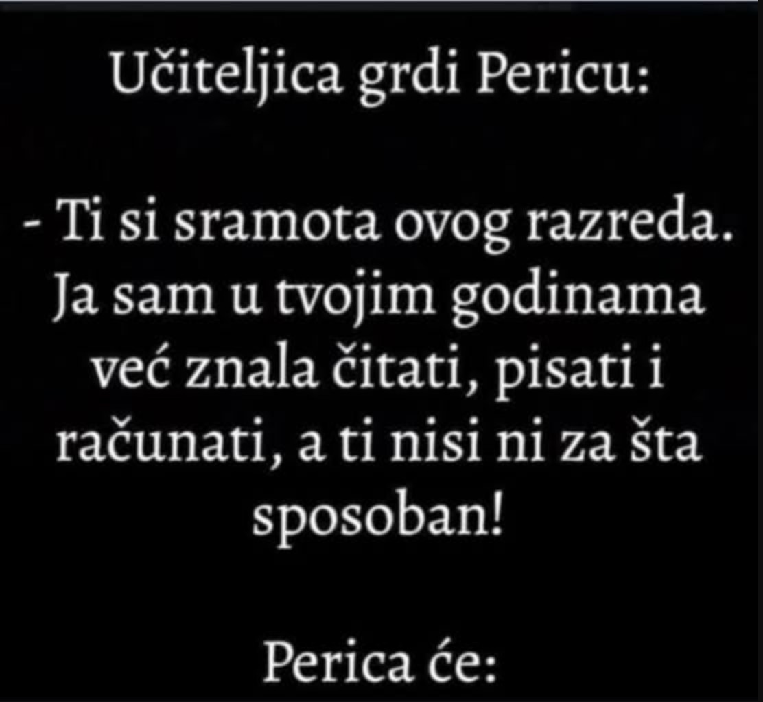 VIC: Učiteljica grdi Pericu