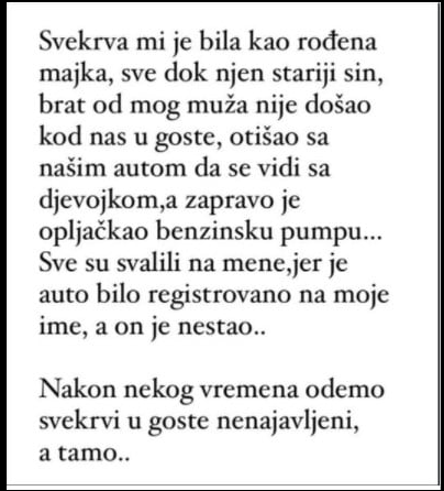 “Svekrva mi je bila kao rođena majka”
