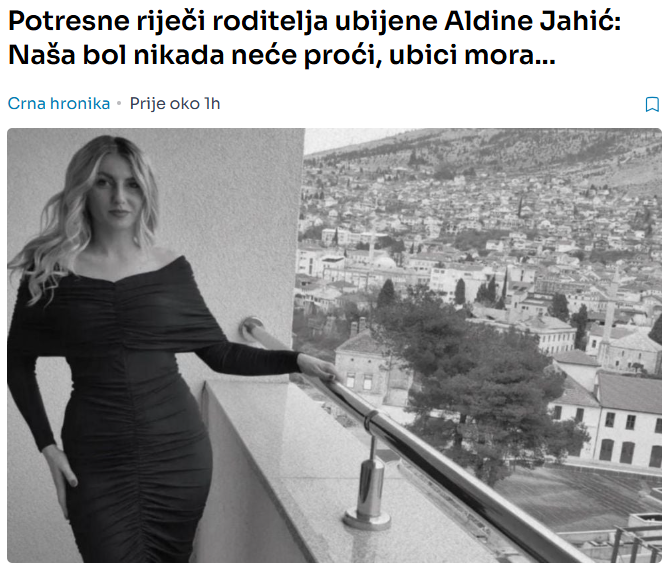 Potresne riječi roditelja ubijene Aldine Jahić: Naša bol nikada neće proći, ubici mora…