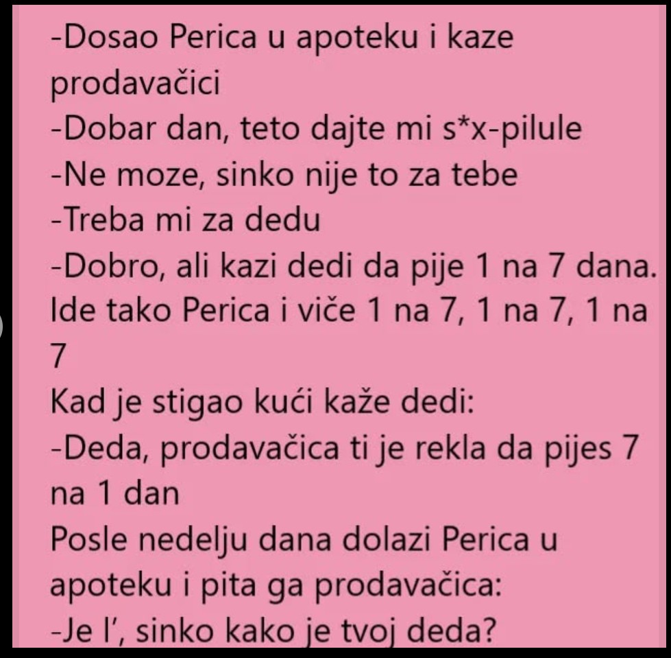 Vic dana: Deda i pilule – kada Perica nešto pobrka