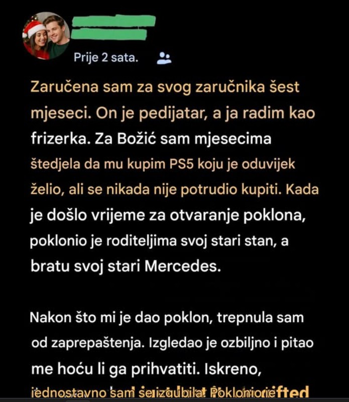 „Poklon koji mi je za Božić otvorio oči o mojoj vezi“