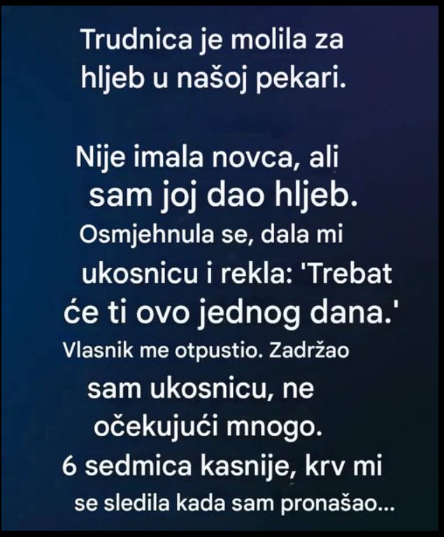 Jedan hljeb, jedna odluka i lekcija o dobroti koja se vraća