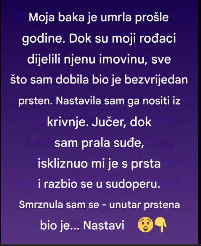Bakin prsten koji je skrivao mnogo više nego što sam mogla da zamislim