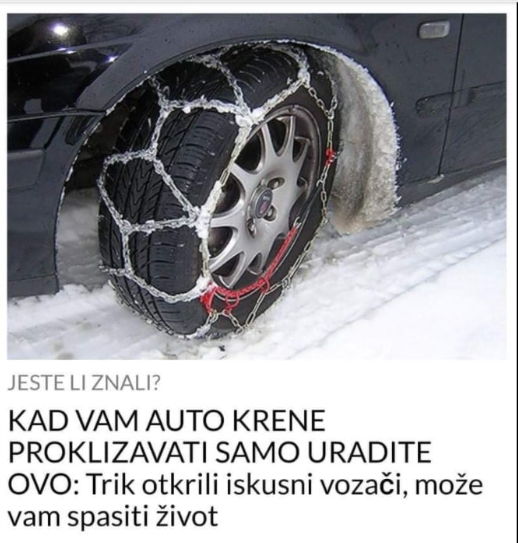 KAD VAM AUTO KRENE PROKLIZAVATI SAMO URADITE OVO: Trik otkrili iskusni vozači, može vam spasiti život