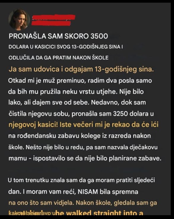 Otkrila sam ušteđevinu svog sina i saznala istinu koja me je duboko dirnula