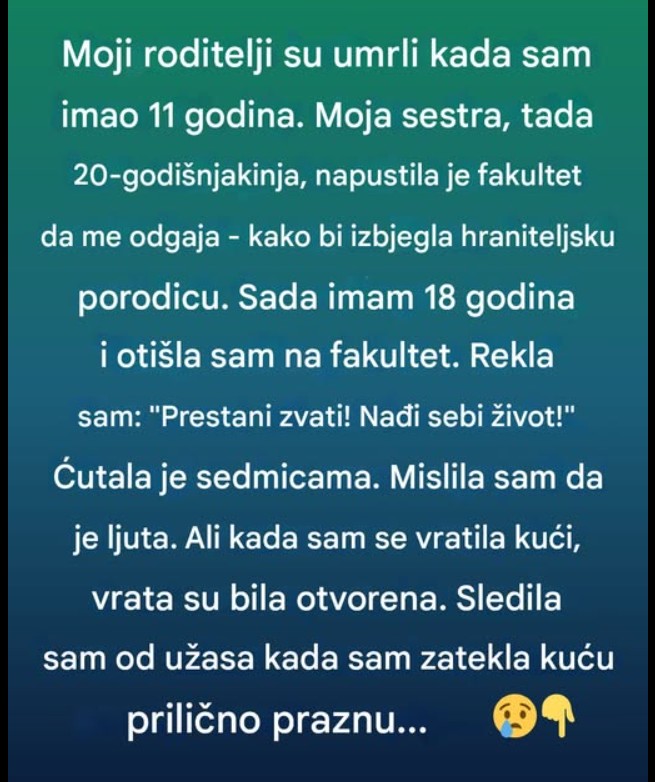 Sestra koja mi je zamenila roditelje — i lekcija koju sam naučila prekasno