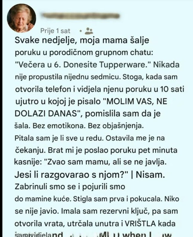 Poruka koja nas je podsetila koliko je porodica važna**