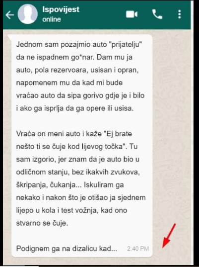 “Jednom sam pozajmio auto”