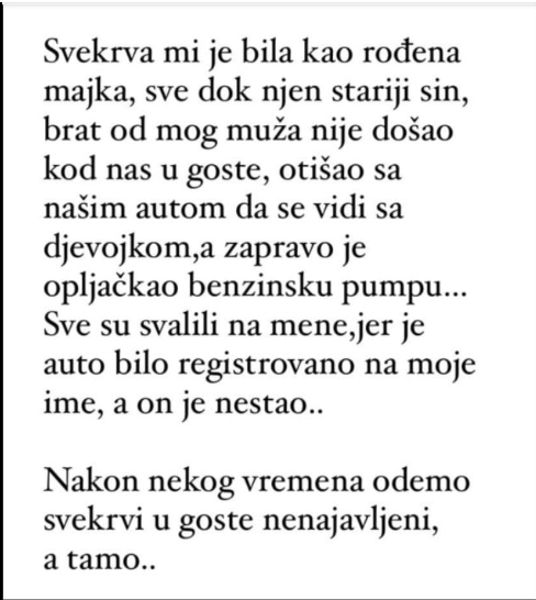 “Svekrva mi je bila kao rođena majka”