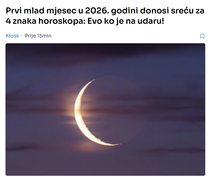 Prvi mlad mjesec u 2026. godini donosi sreću za 4 znaka horoskopa: Evo ko je na udaru!