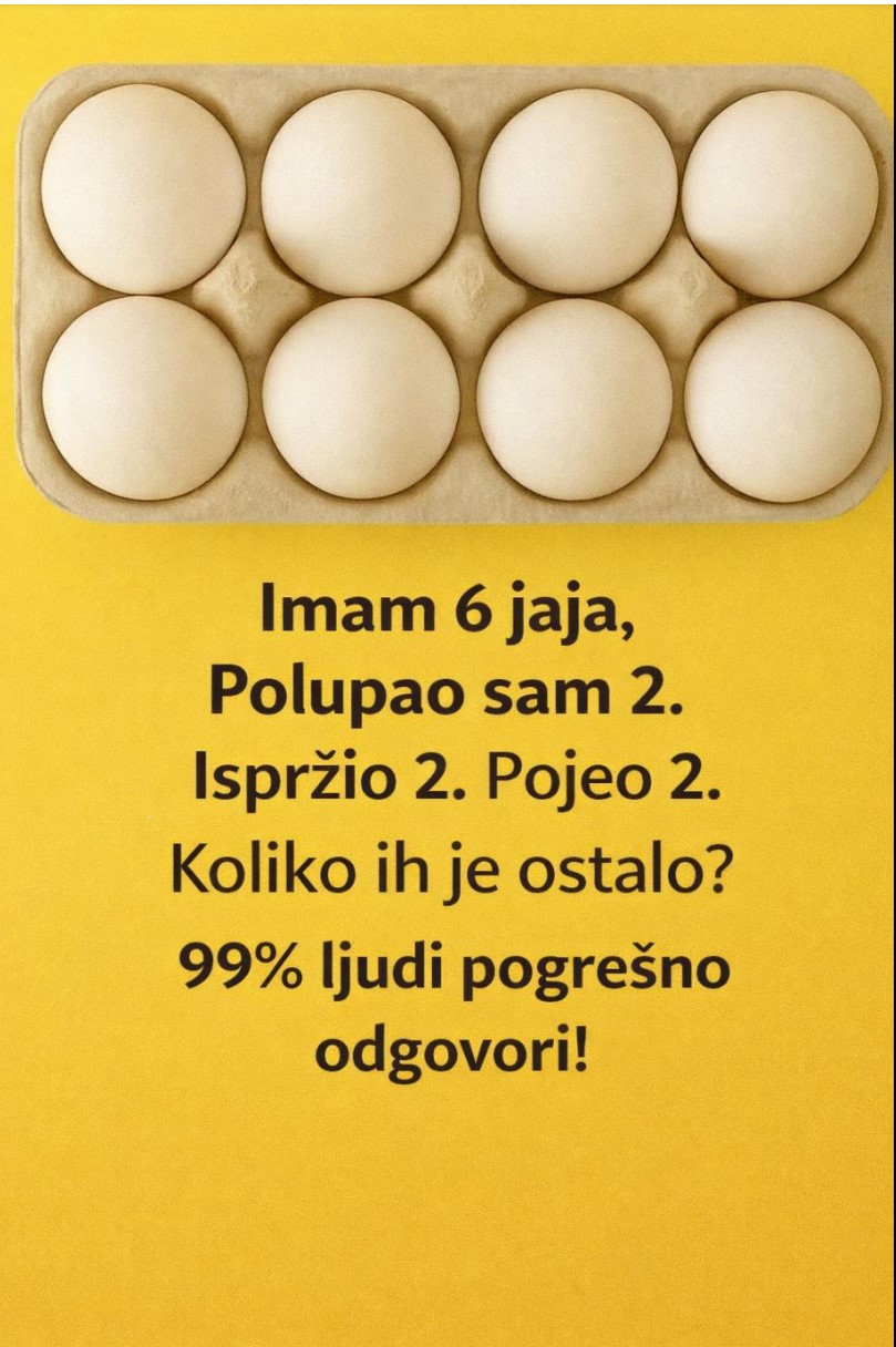 Mozgalica: Imam 6 Jaja, Polomio 2, Ispržio 2, Pojeo 2 – Koliko je Ostalo?