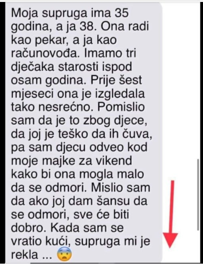 “Moja supruga me prevarila”