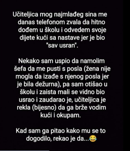 “Učiteljica mog najmlađeg sina me je danas telefonom zvala”