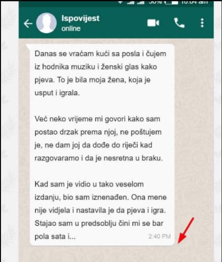“Danas se vraćam kući sa posla i čujem iz hodnika muziku”