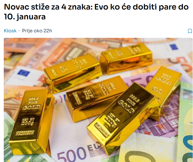 Novac stiže za 4 znaka: Evo ko će dobiti pare do 10. januara