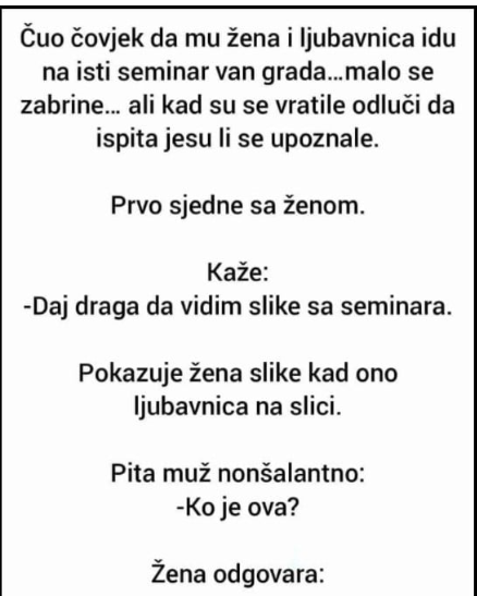 ŠALJIVA PRIČA: Muž, žena i ljubavnica