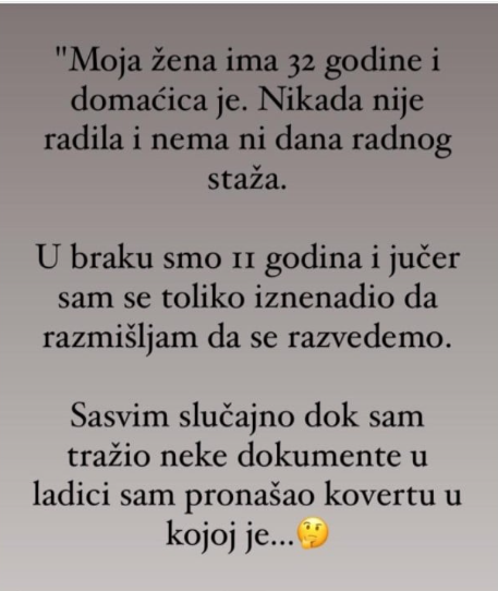 “Moja žena ima 32 godine…”