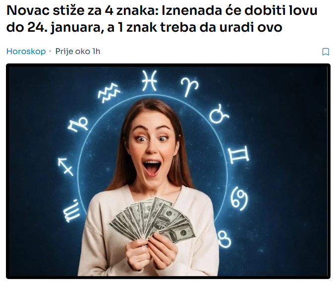 Novac stiže za 4 znaka: Iznenada će dobiti lovu do 24. januara, a 1 znak treba da uradi ovo