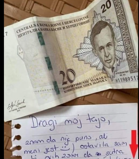 JUTROS MI JE KĆERKA OSTAVILA 20 KM I OVU PORUKU: Kad sam pročitao ZADNJU REČENICU, ZAPLAKAO SAM(FOTO)