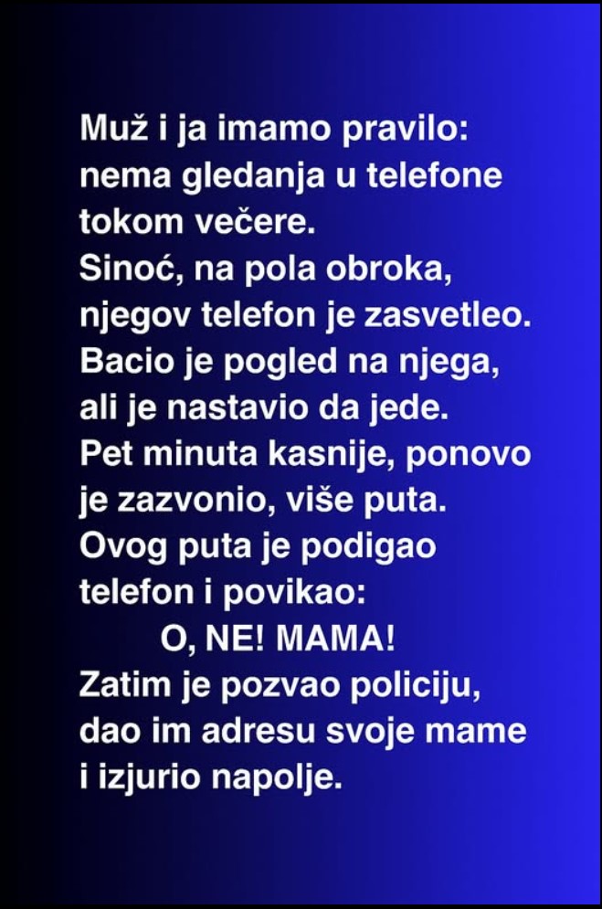 Pravilo bez telefona za večerom koja je neočekivano spasila život
