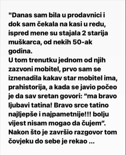 “Starijem muškarcu u prodavnici zazvonio telefon”