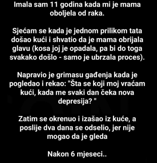 “Imala sam 11 godina kada mi je mama oboljela od raka.”