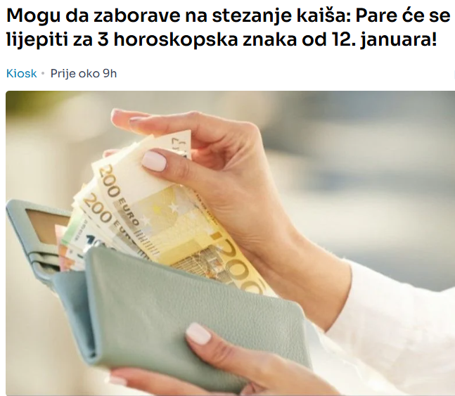 Mogu da zaborave na stezanje kaiša: Pare će se lijepiti za 3 horoskopska znaka od 12. januara!