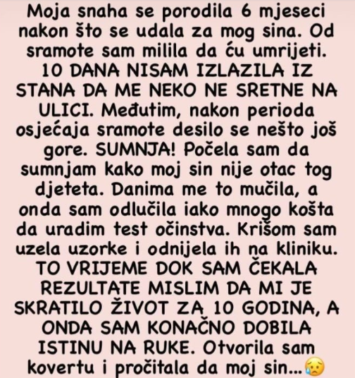 “Moja snaha se porodila nakon 6 mjeseci…”