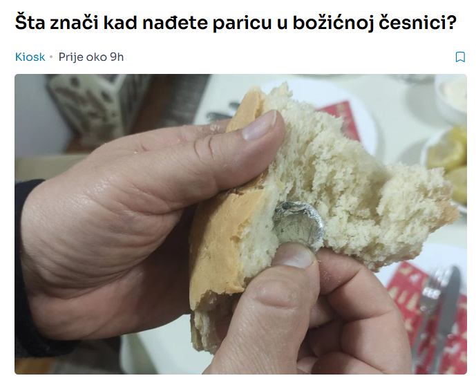 Šta znači kad nađete paricu u božićnoj česnici?